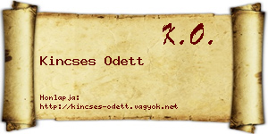 Kincses Odett névjegykártya